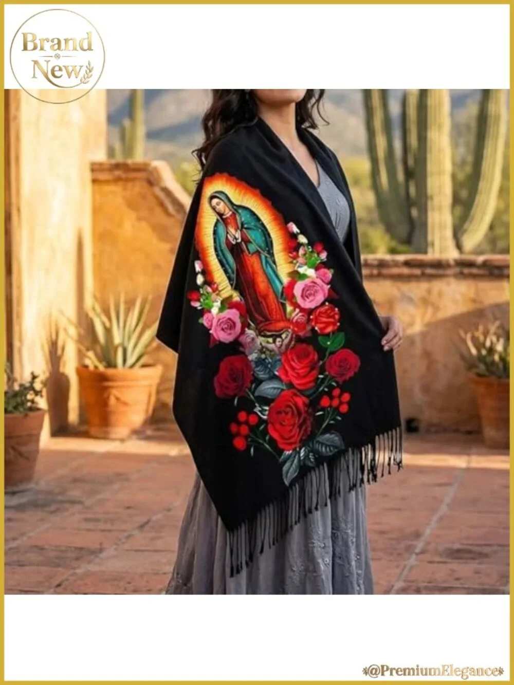 Virgin Mary Shawl Wrap Women Virgen de Guadalupe Scarf